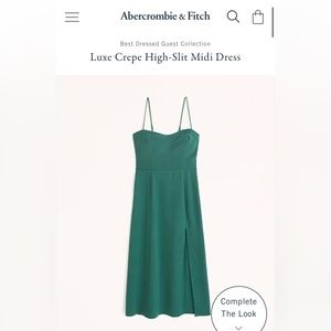 Abercrombie green high slit midi dress